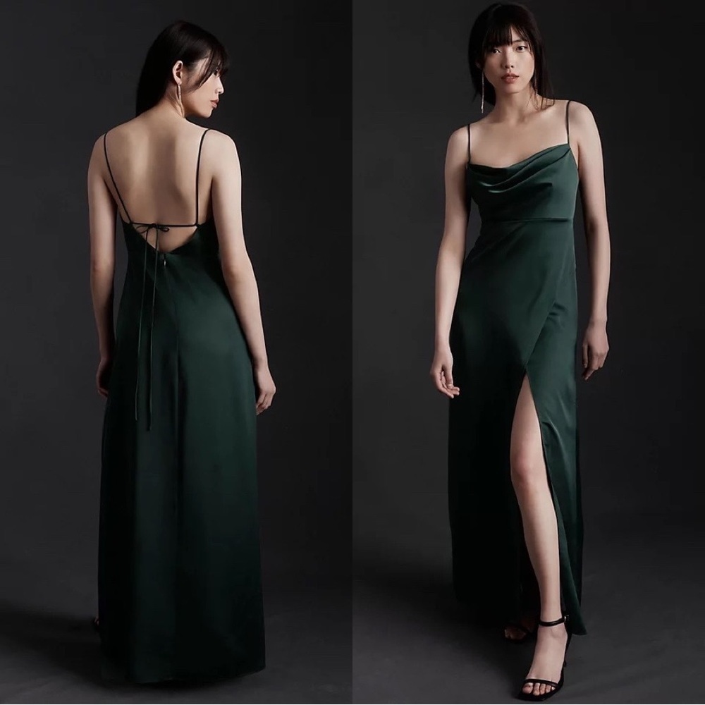 BHLDN Dark Green Maxi Dress